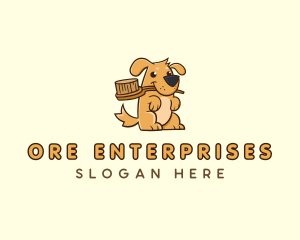 Dog Brush Grooming Logo