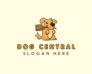 Dog Brush Grooming logo design