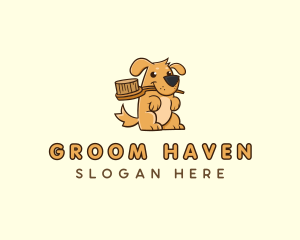 Dog Brush Grooming logo