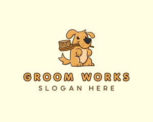 Dog Brush Grooming logo