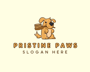 Dog Brush Grooming logo design