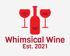 Red Wine Bar  logo design