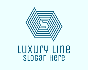 Blue Line Art Maze  logo design