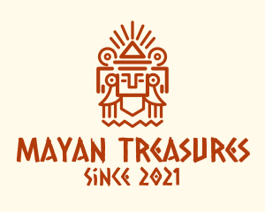 Mayan Pyramid Statue logo