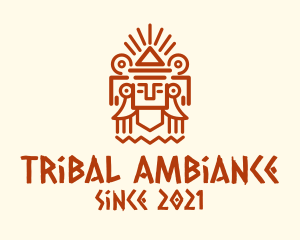 Mayan Pyramid Statue logo design