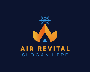 Ice Fire Heating  logo design