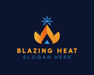 Ice Fire Heating  logo design