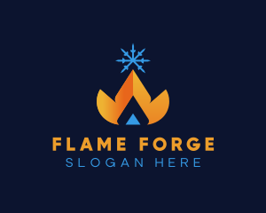 Ice Fire Heating  logo design