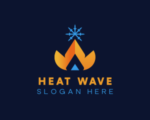 Ice Fire Heating  logo design