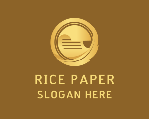 Gold Feather Paper logo design