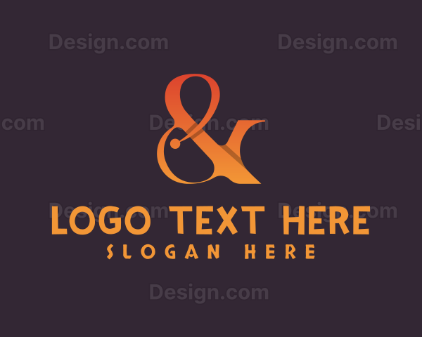 Abstract Orange Ampersand Logo