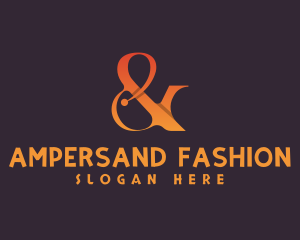 Abstract Orange Ampersand logo design