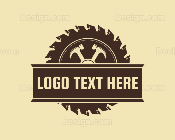 Hammer Circular Saw Carpentry Logo