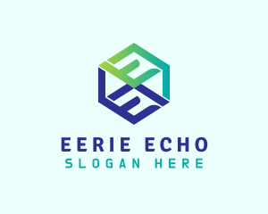 Tech Business Cube Letter E logo design