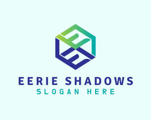 Tech Business Cube Letter E logo design