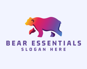 Gradient Wild Bear logo design