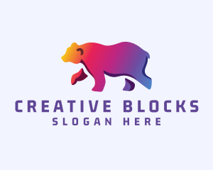 Gradient Wild Bear logo design