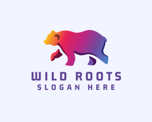 Gradient Wild Bear logo design