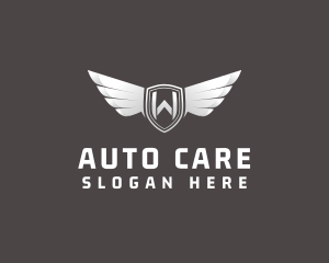 Automotive Silver Wing Letter W logo design