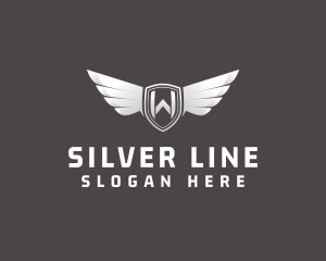 Automotive Silver Wing Letter W logo