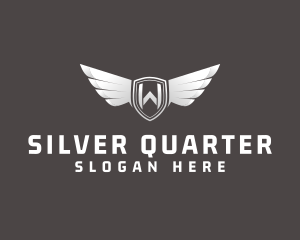 Automotive Silver Wing Letter W logo design