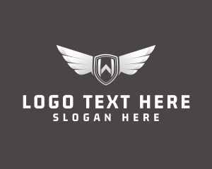 Executive - Automotive Silver Wing Letter W logo design