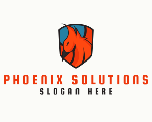 Phoenix Bird Shield  logo design