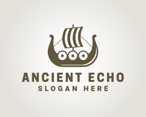 Ancient Viking Ship logo design