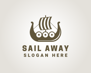 Ancient Viking Ship logo design