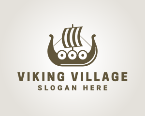 Ancient Viking Ship logo design