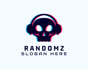 Skull Headphones Game Streaming logo design