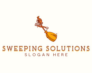 Housekeeping Broom Cleaner logo design