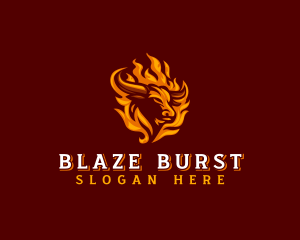 Bull Flame Barbecue logo design