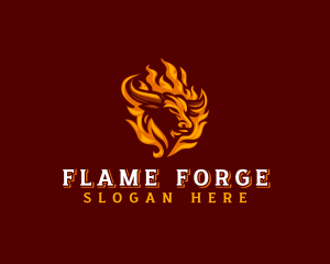 Bull Flame Barbecue logo design