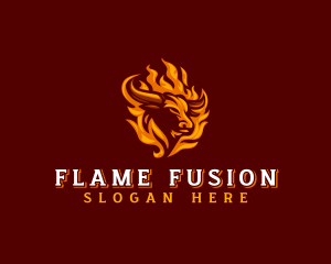 Bull Flame Barbecue logo design