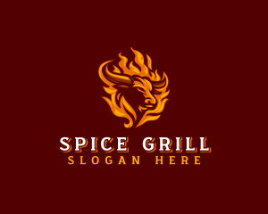 Bull Flame Barbecue logo design