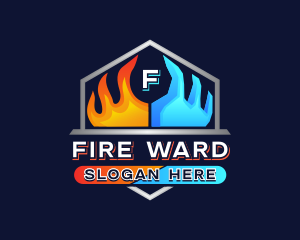 Fire Ice HVAC Ventilation logo design