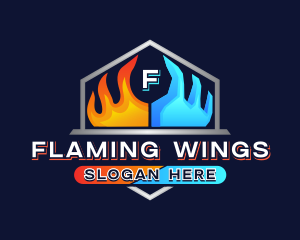 Fire Ice HVAC Ventilation logo design