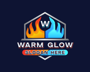 Fire Ice HVAC Ventilation logo design