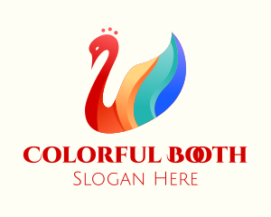 Colorful Swan Bird logo design