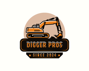 Industrial Construction Excavator logo design