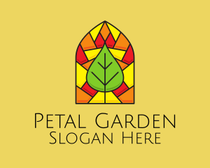 Stained Glass Leaf Eco logo design