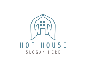 Modern Hand House  logo design