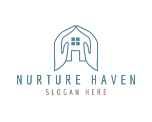 Modern Hand House  logo design