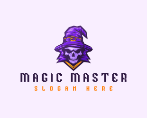 Wizard Skull Magician logo design