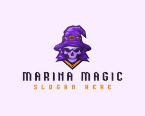 Wizard Skull Magician logo design