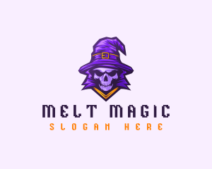 Wizard Skull Magician logo design