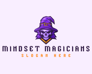 Wizard Skull Magician logo design