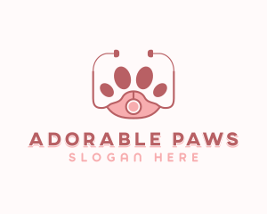 Paw Veterinary Stethoscope logo design