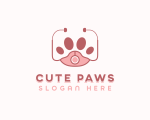 Paw Veterinary Stethoscope logo design